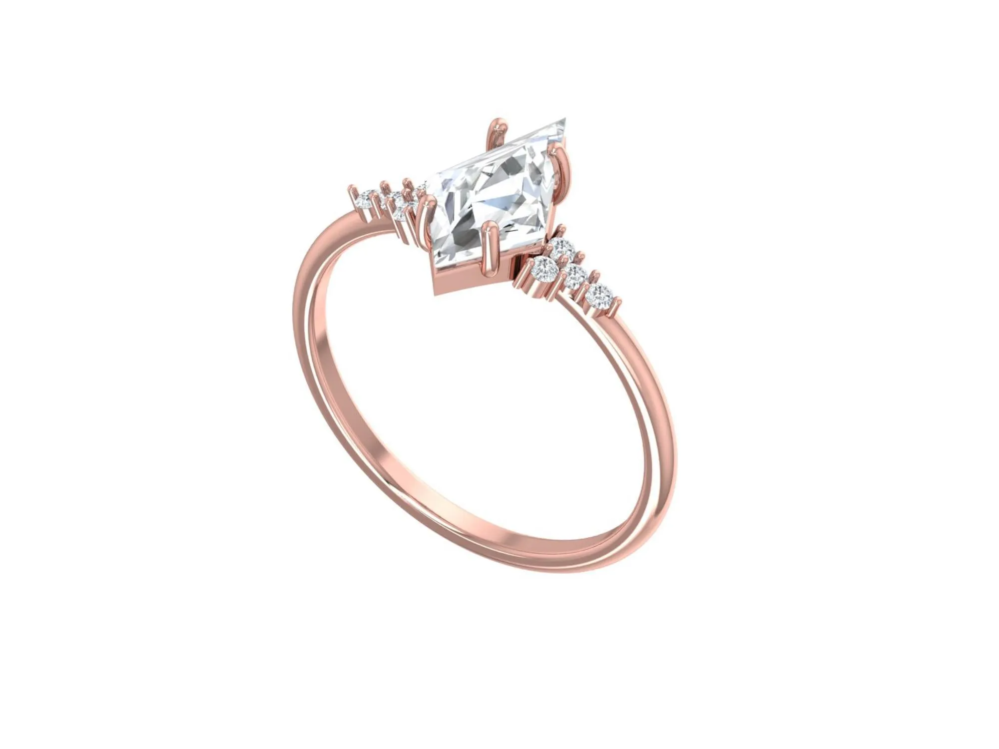 1.25ctw Kite cut engagement ring