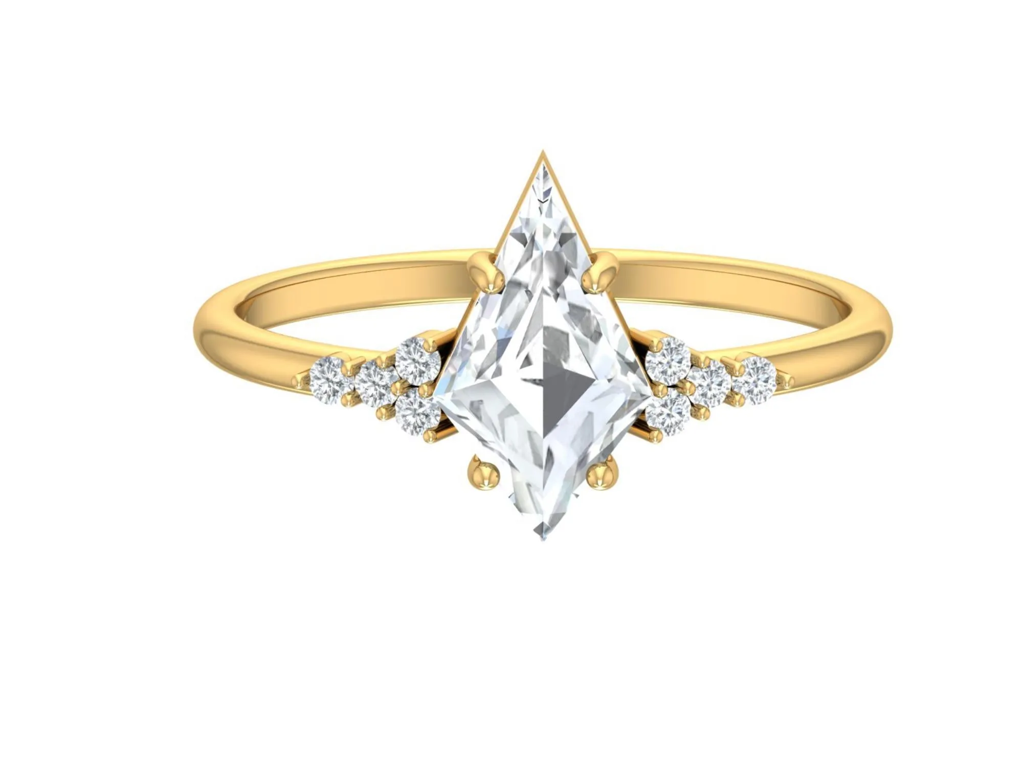 1.25ctw Kite cut engagement ring