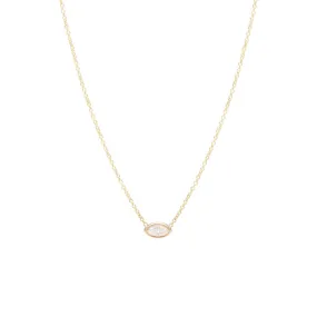 14k Large Marquise Diamond Necklace