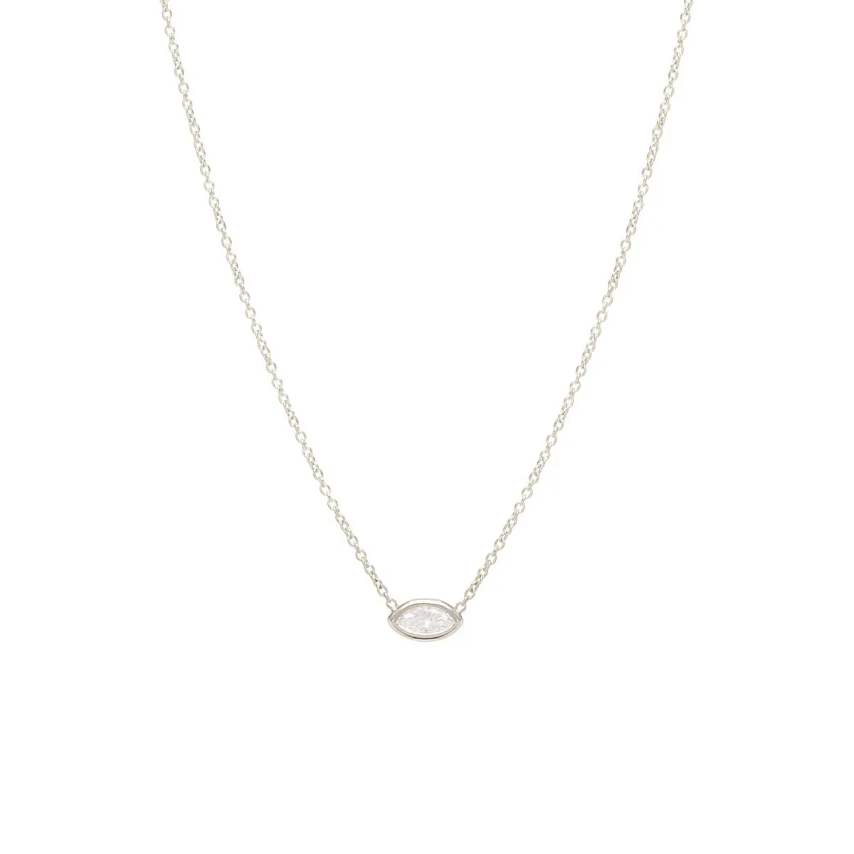 14k Large Marquise Diamond Necklace