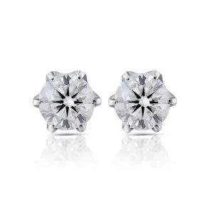 14k White Gold Moissanite Stud Earrings 0.5ctw