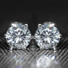 14k White Gold Stud Moissanite Earrings 1ctw