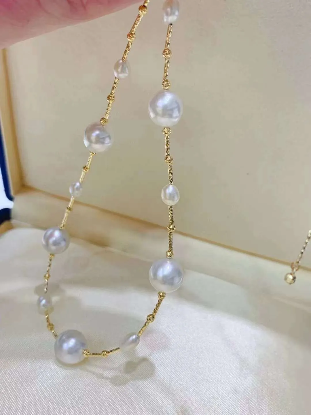 18K Gold Australia Pearl with Keshi Pearls Necklaces - TS010