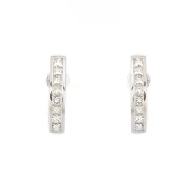 18K White Gold Bar Diamond Studs