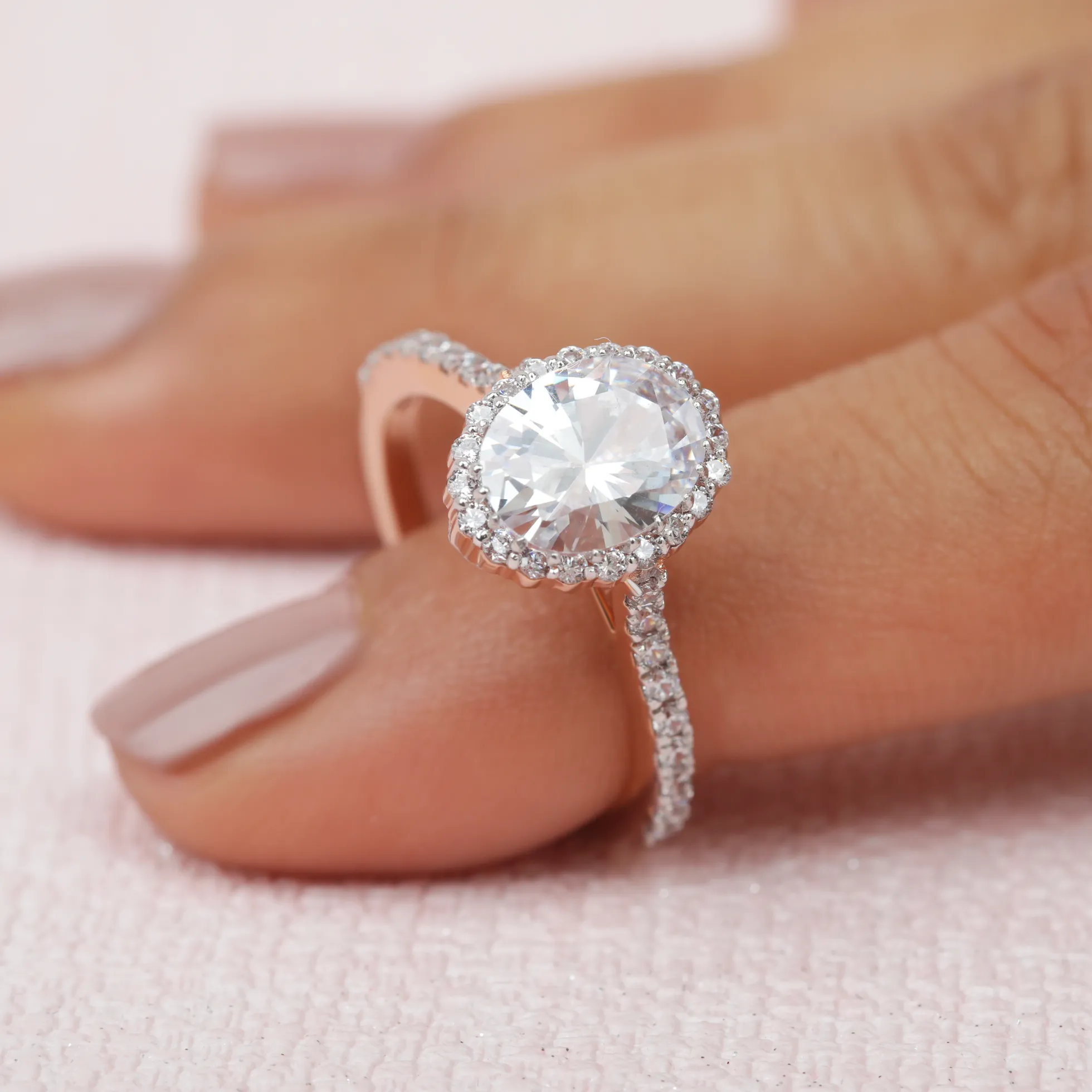 2.00 CT Oval Engagement Ring, Dainty Moissanite Engagement Ring