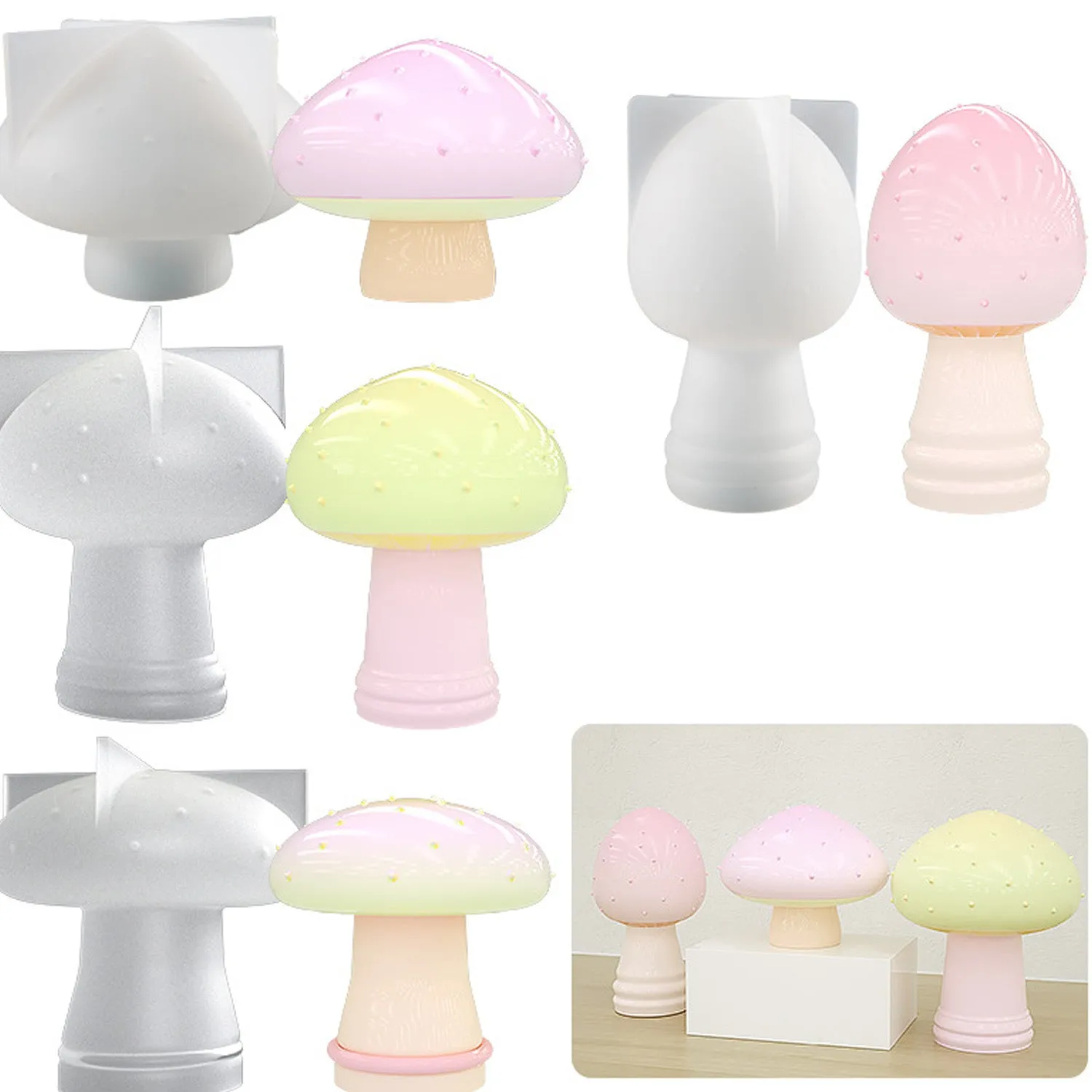 3D Large Mushroom mold mushroom candle mold mushroom resin Mold mould silicone shiny epoxy resin mold making