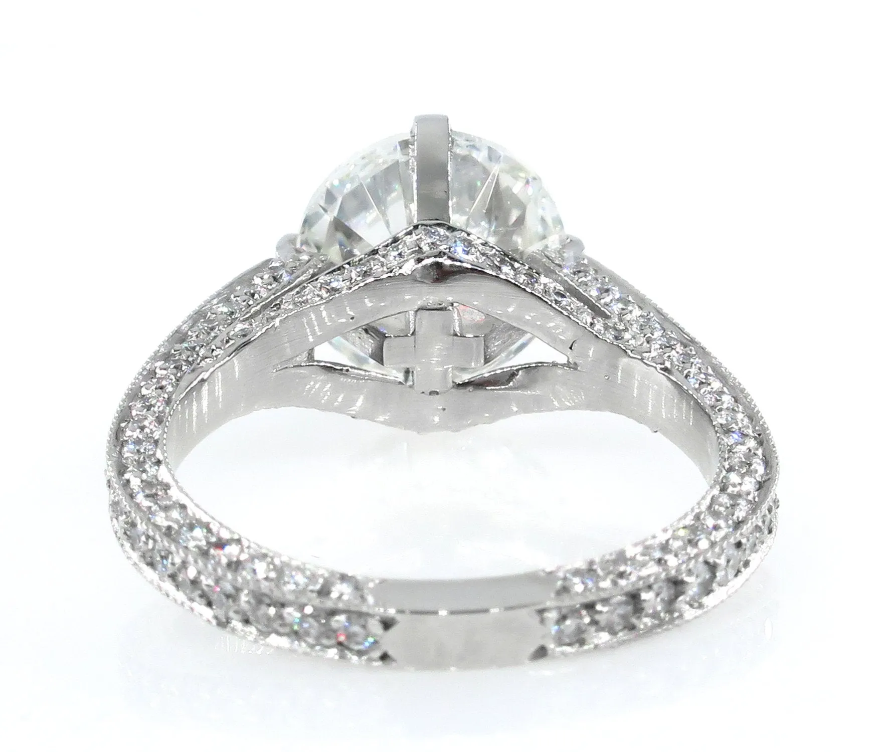 4.36ct Estate Round Brilliant Cut Diamond Solitaire Engagement Wedding Platinum Ring