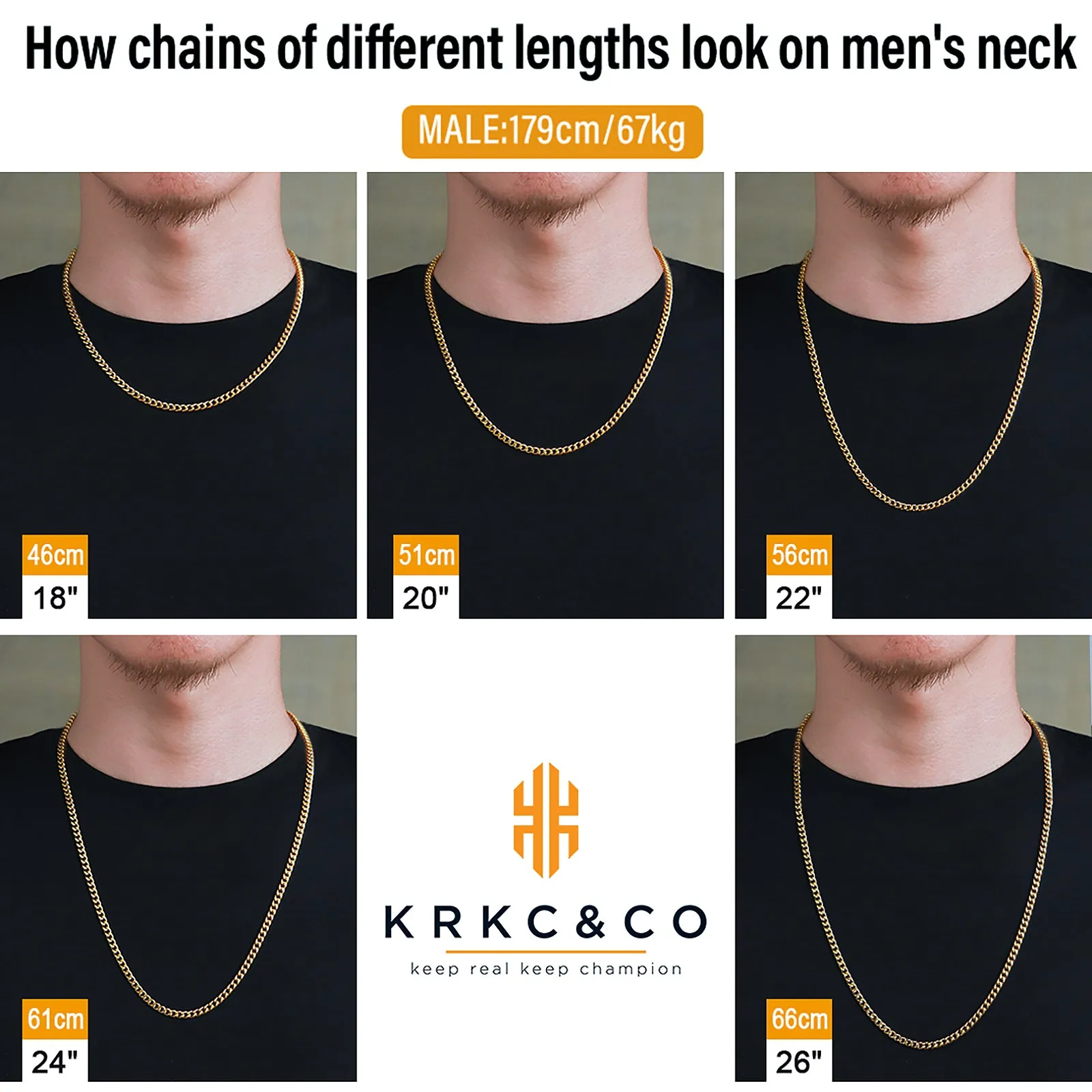 4mm Miami Cuban Link Chain Set in 18K Gold for Men's Necklace KRKC