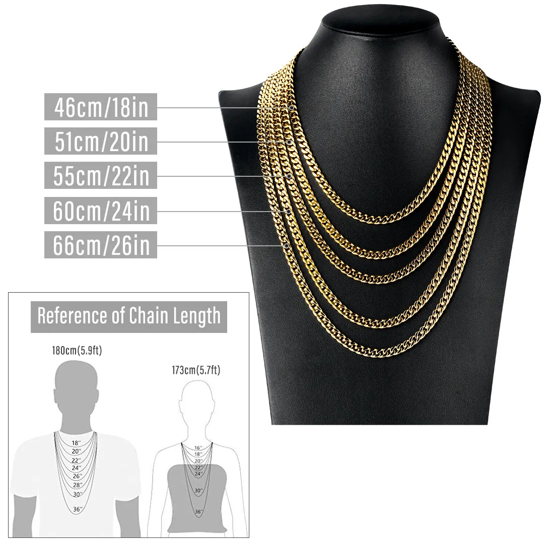 6mm Miami Cuban Set in 18K Gold for Men's Chain KRKC