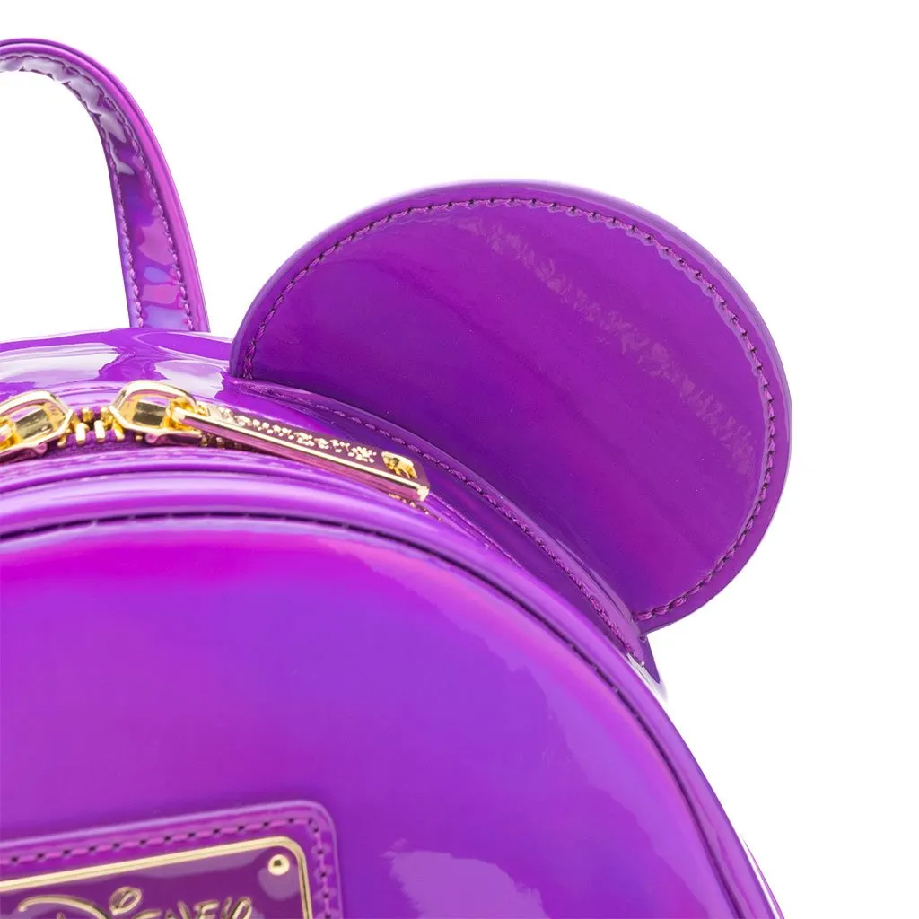 707 Street Exclusive - Loungefly Disney Mickey Mouse Holographic Series Mini Backpack - Amethyst