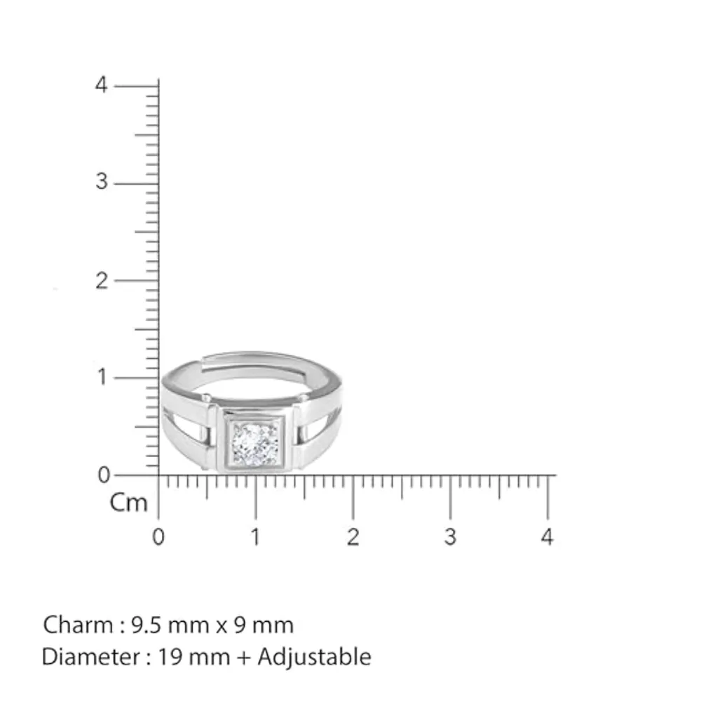 925 Pure Sterling Silver Trendor Heart Decor and Stardom Special Couple's Ring