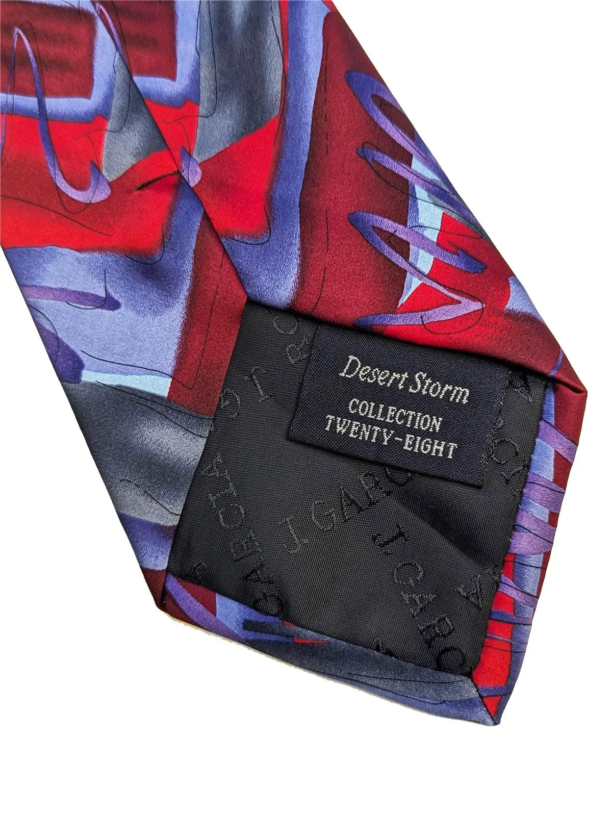 Abstract Red & Purple Design Vintage Tie