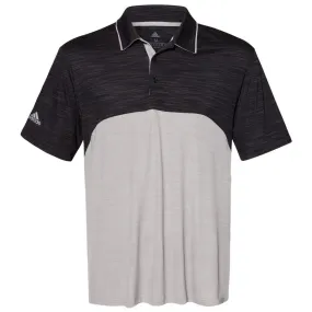 adidas Men's Black/Mid Grey Melange Colorblock Sport Polo