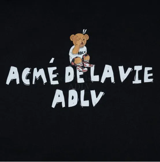 ADLV CHECK PANTS BEAR SHORT SLEEVE T-SHIRT TEE