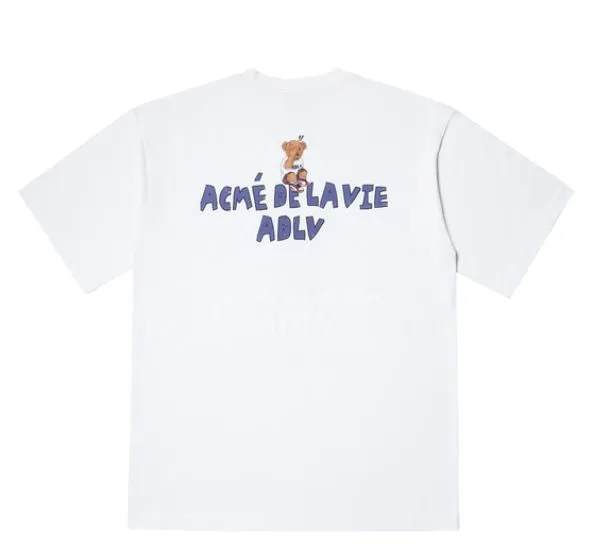 ADLV CHECK PANTS BEAR SHORT SLEEVE T-SHIRT TEE