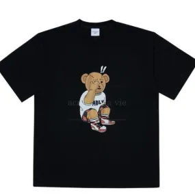 ADLV CHECK PANTS BEAR SHORT SLEEVE T-SHIRT TEE