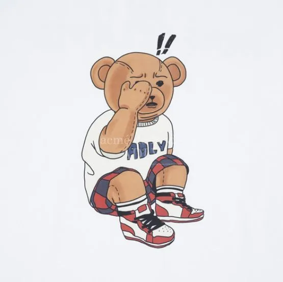 ADLV CHECK PANTS BEAR SHORT SLEEVE T-SHIRT TEE