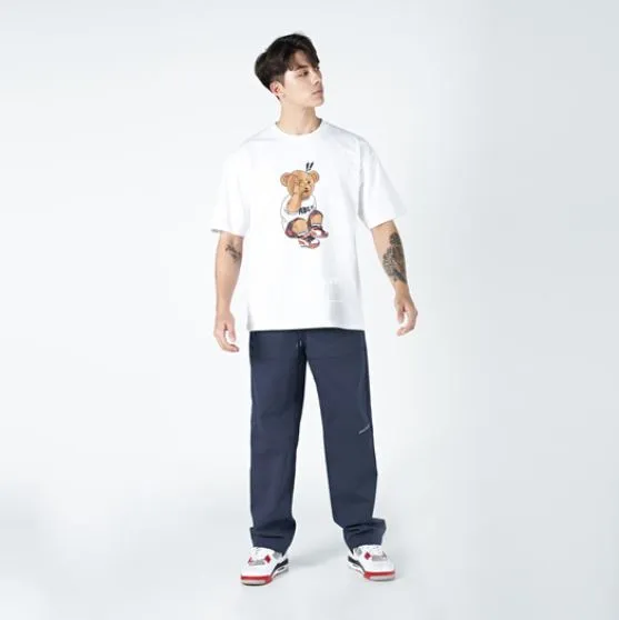 ADLV CHECK PANTS BEAR SHORT SLEEVE T-SHIRT TEE