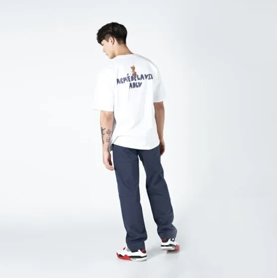 ADLV CHECK PANTS BEAR SHORT SLEEVE T-SHIRT TEE