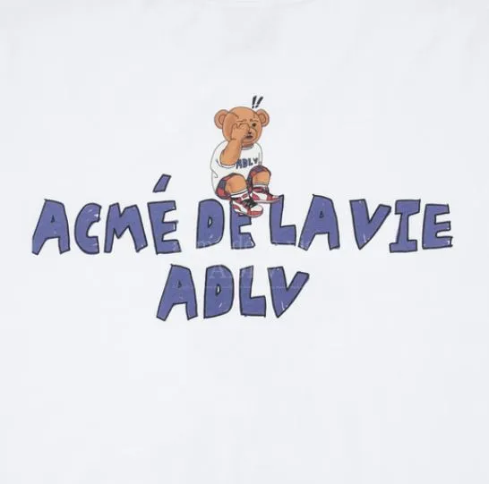 ADLV CHECK PANTS BEAR SHORT SLEEVE T-SHIRT TEE