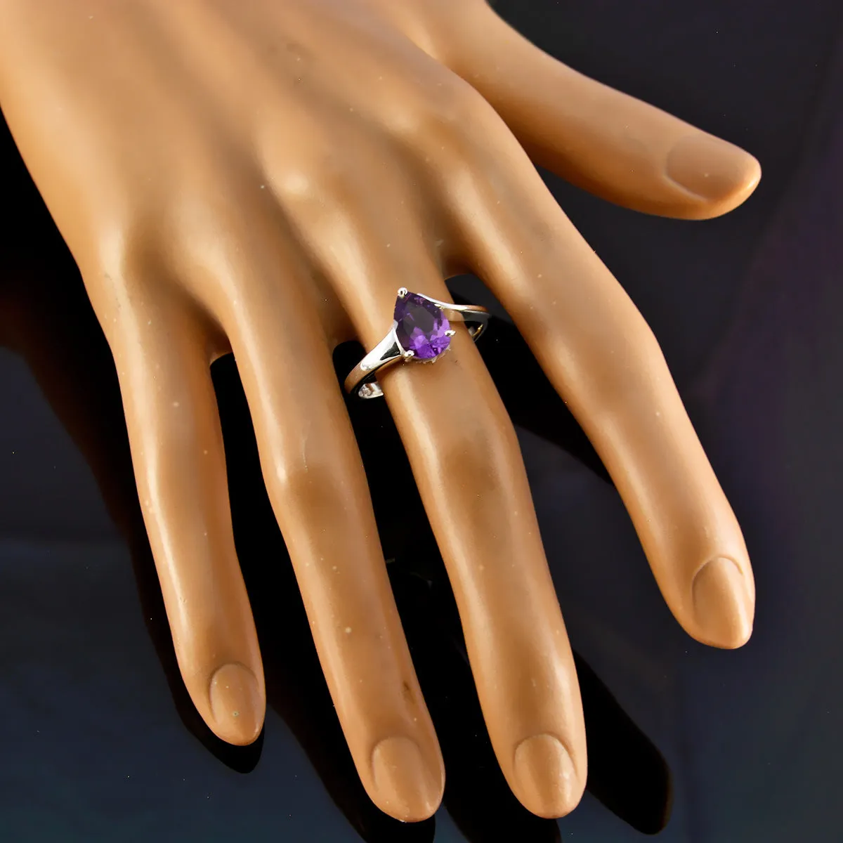 Adorable Gems Amethyst 925 Sterling Silver Ring Gift Graduation