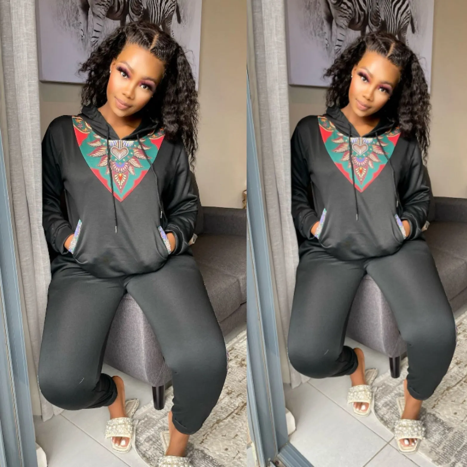 African Print Tracksuit Set