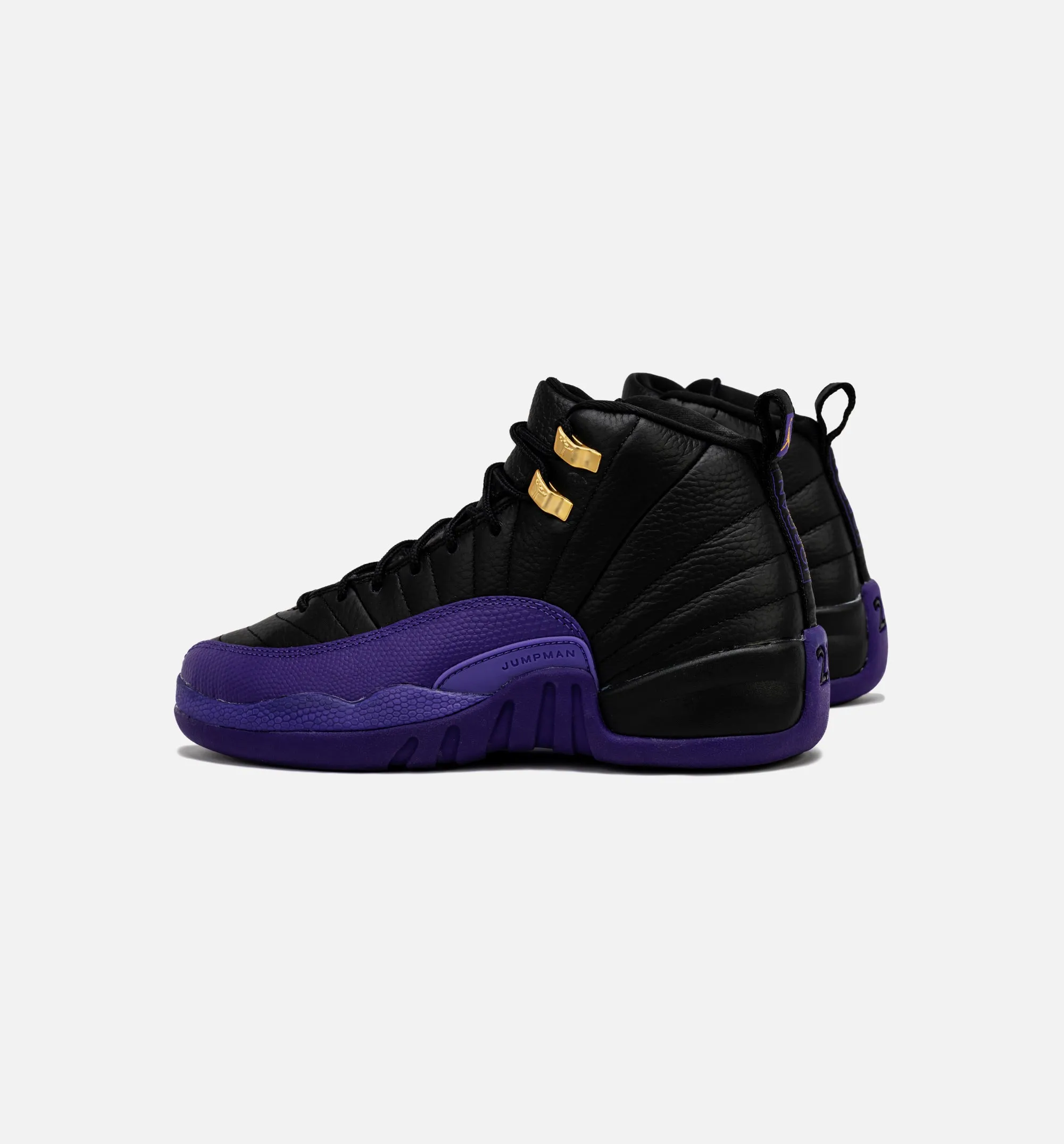 Air Jordan 12 Retro Field Purple Grade School Lifestyle Shoe - Black/Purple