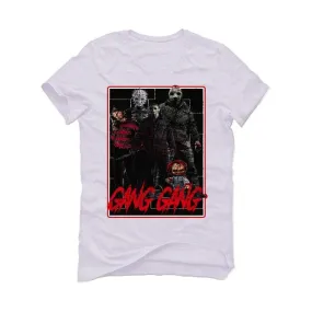 Air Jordan 5 OG Fire Red Silver Tongue 2020 White T-Shirt (GANG GANG)