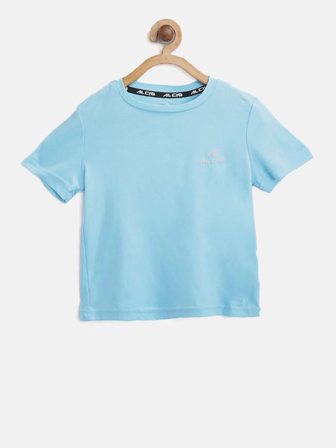 Alcis Boys Blue Solid Round Neck T-shirt