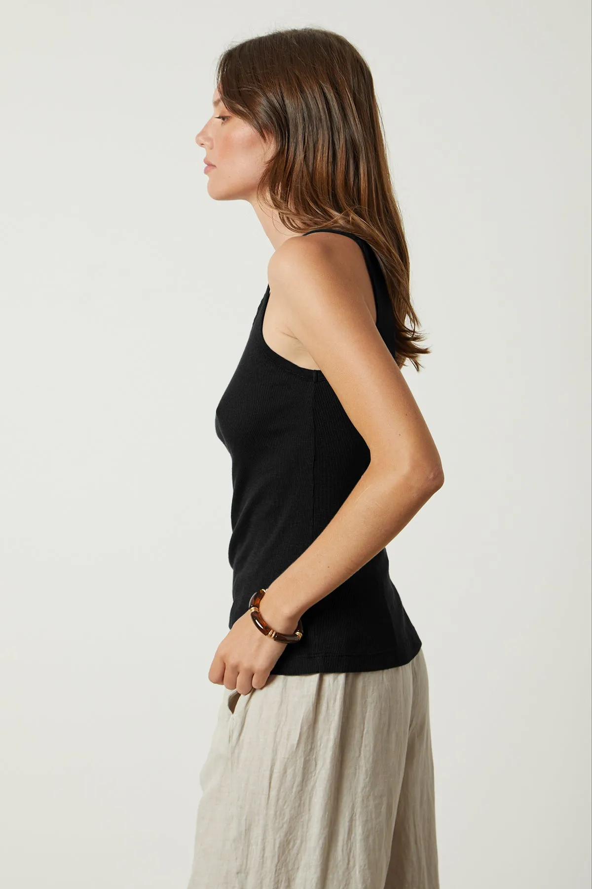 ALIZA RIBBED COTTON LAYERING TANK