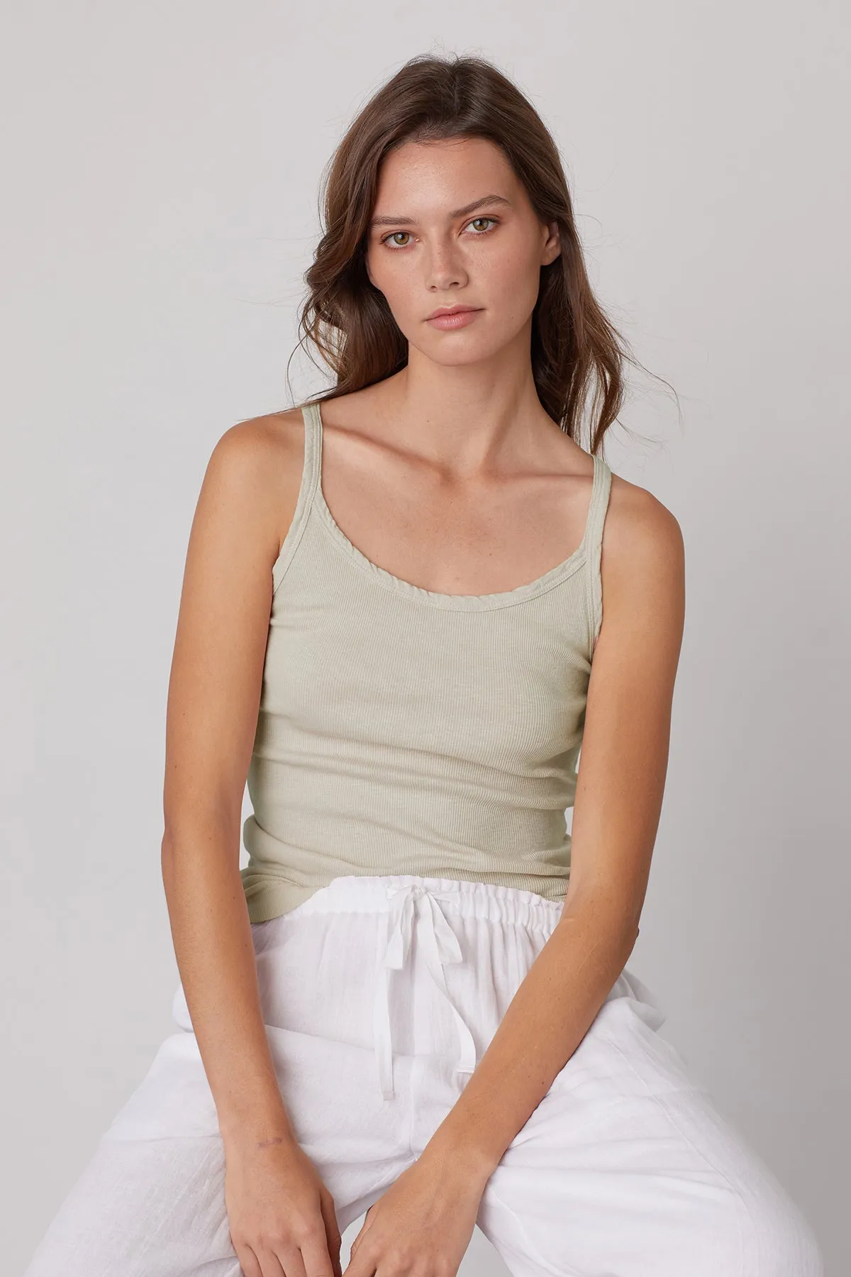 ALIZA RIBBED COTTON LAYERING TANK