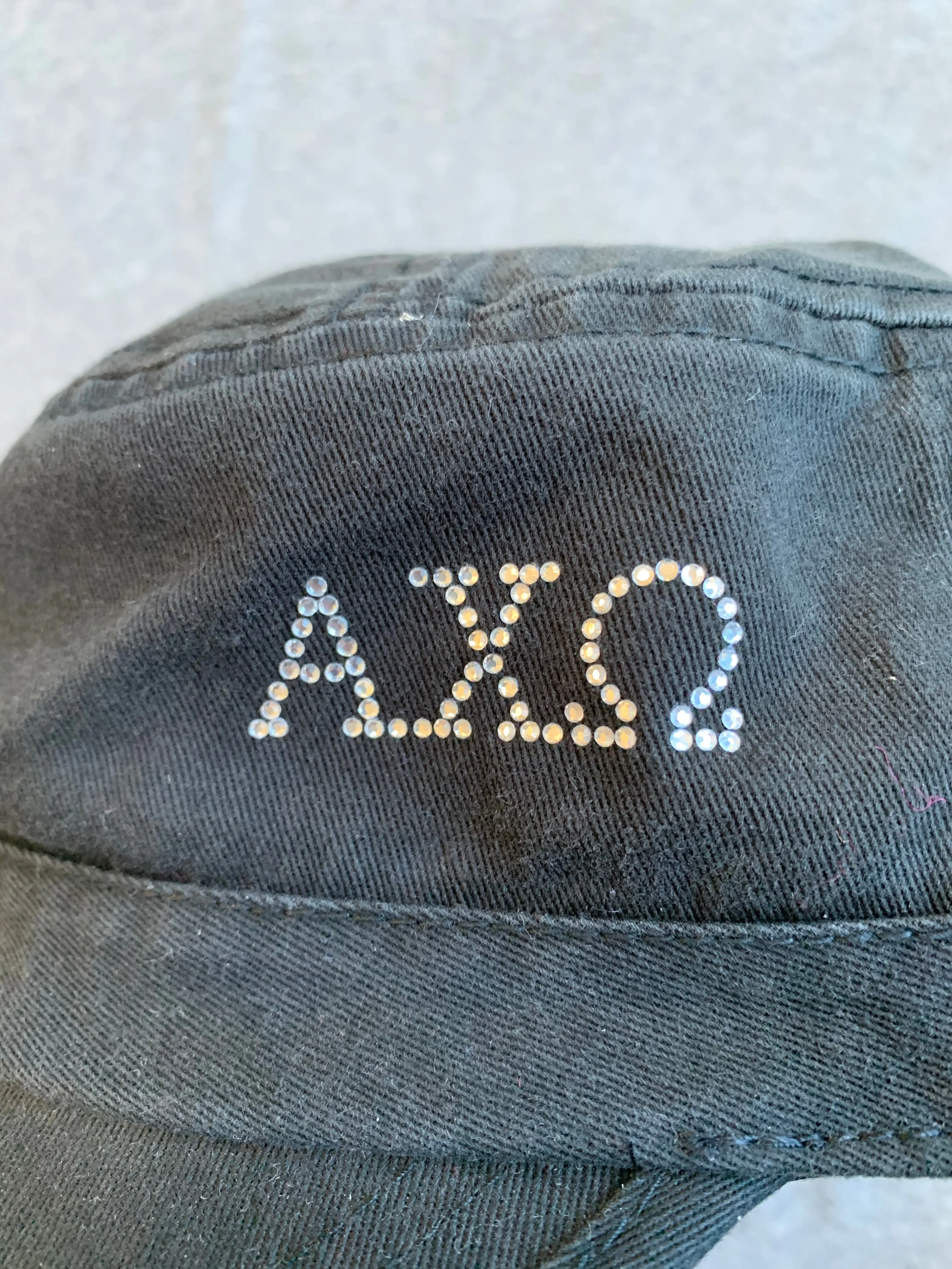 Alpha Chi Omega Black Bling Hat