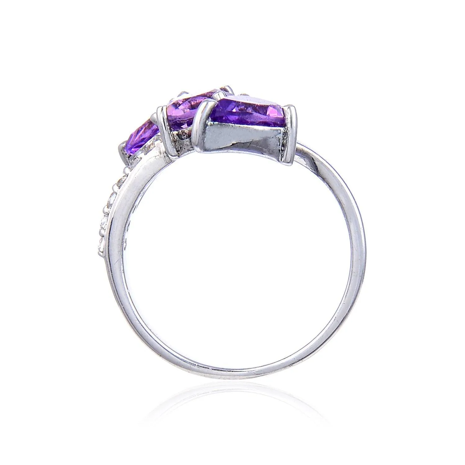 Amethyst Three Stone Fashion Ring