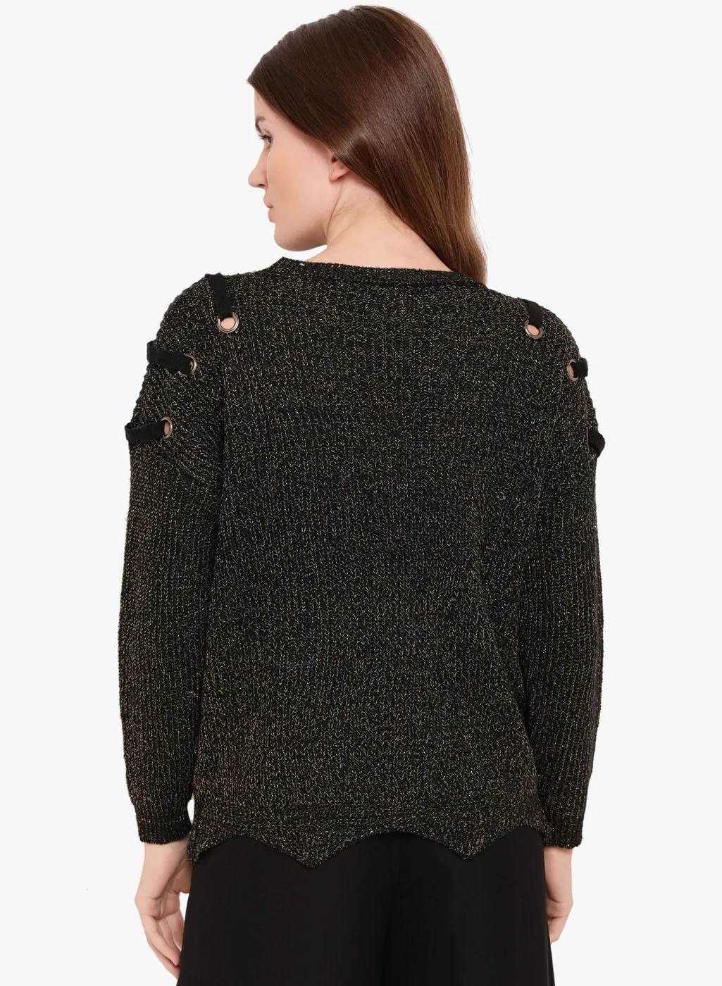 Amour Betina Round Neck Lurex Sweater