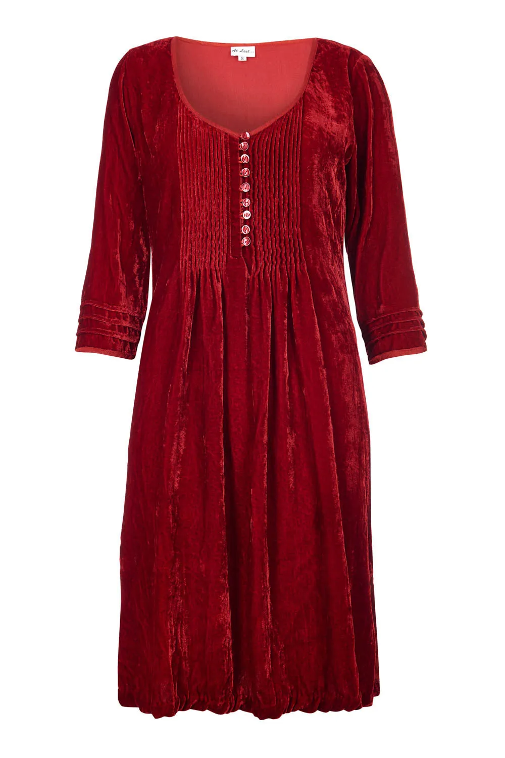 Annabel Silk Velvet Long Tunic - Red