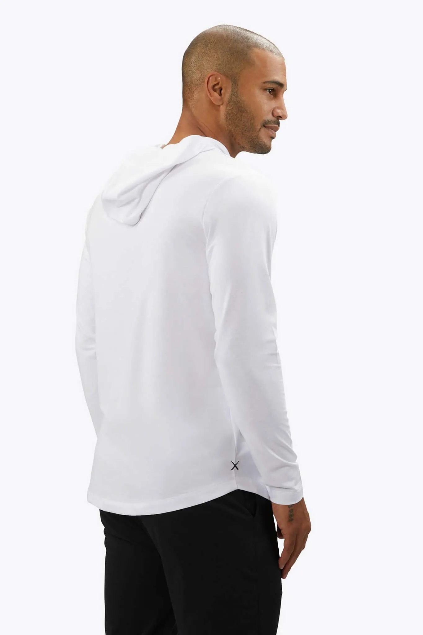 AO LS Hooded Curve Hem Tee