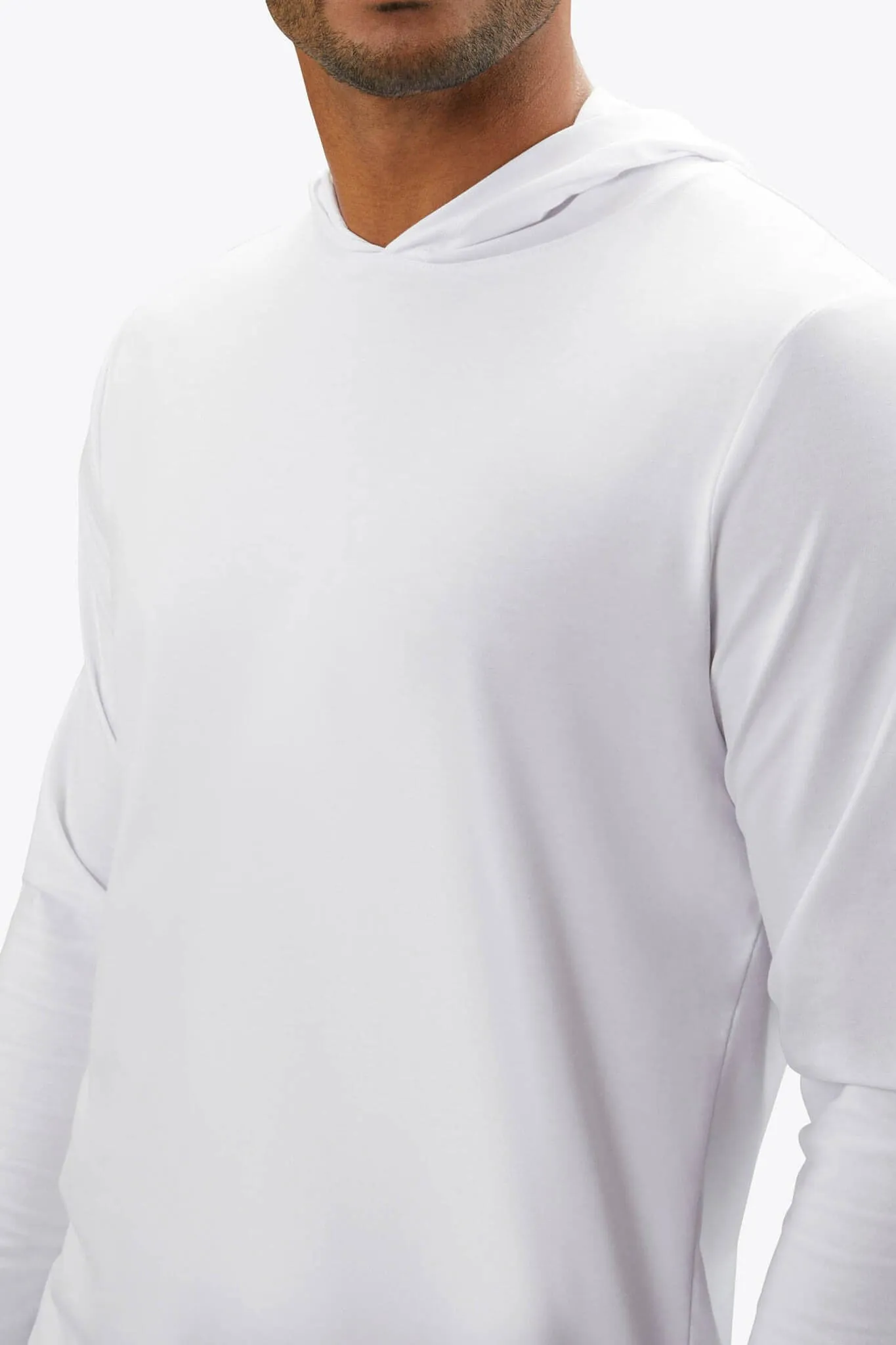 AO LS Hooded Curve Hem Tee