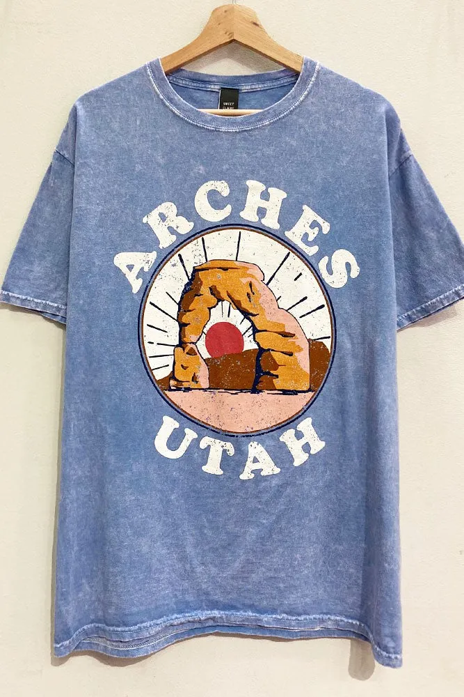 Arches Tee in Mineral Wash Blue