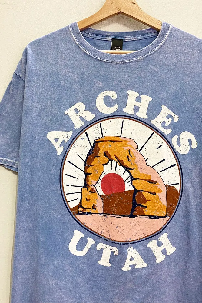 Arches Tee in Mineral Wash Blue