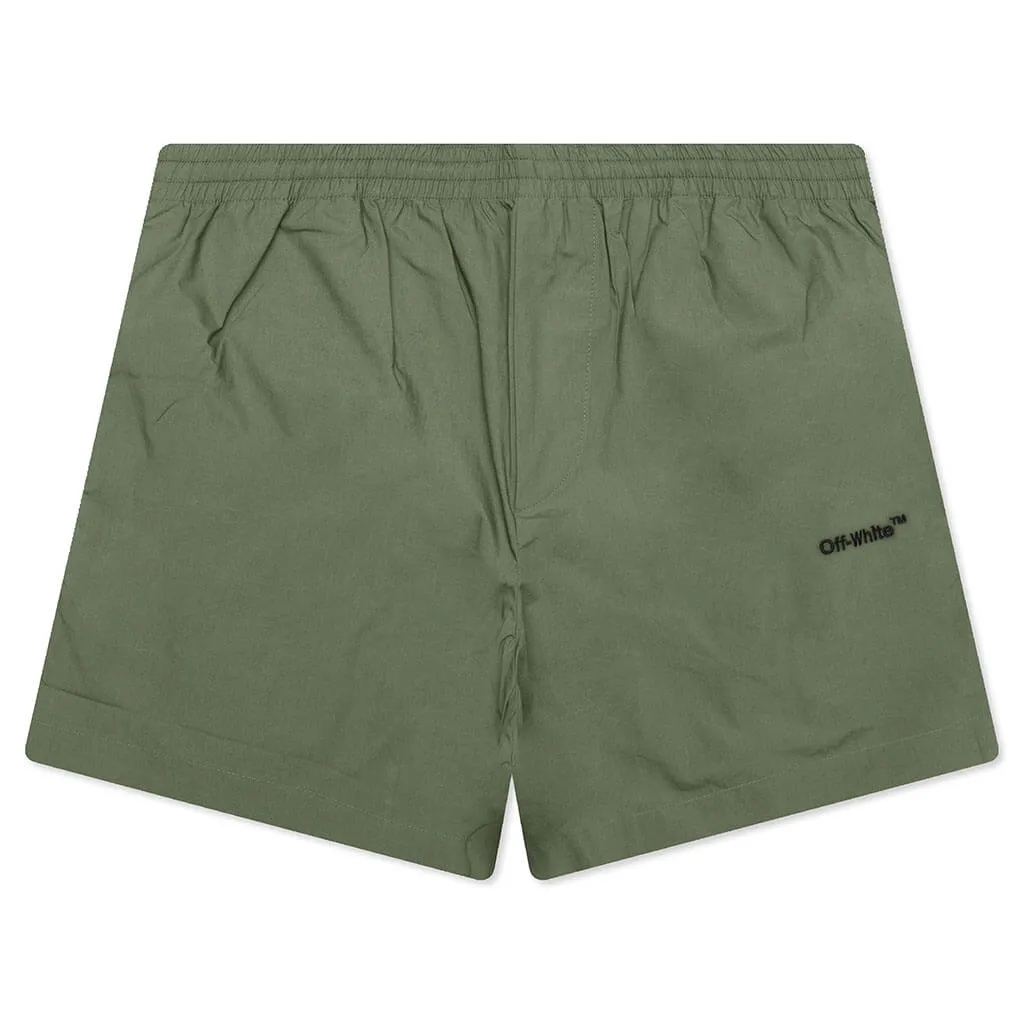 Arrow Outline Pajama Shorts - Army Green