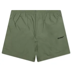 Arrow Outline Pajama Shorts - Army Green