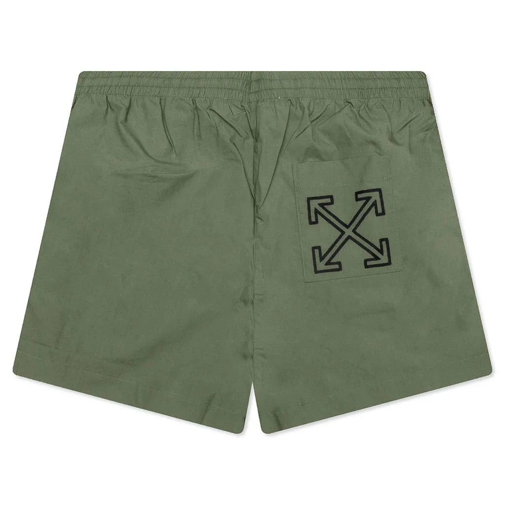 Arrow Outline Pajama Shorts - Army Green