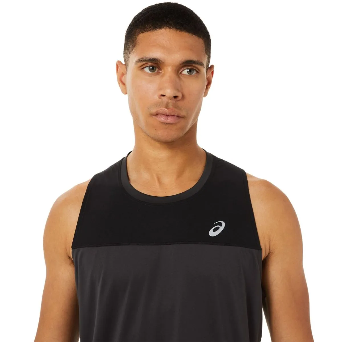 Asics Race Singlet Black Grey   