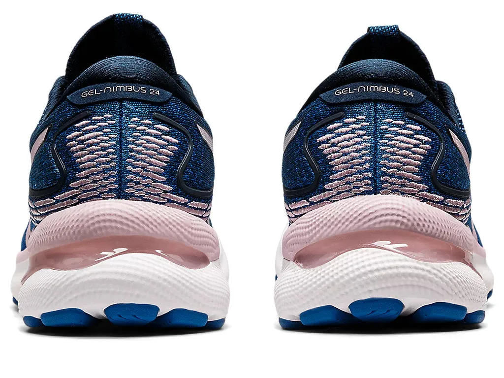 ASICS Women's GEL-NIMBUS 24 WIDE (French Blue/Barely Rose)