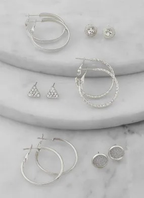 Assorted Stud and Hoop Earring Set of 6