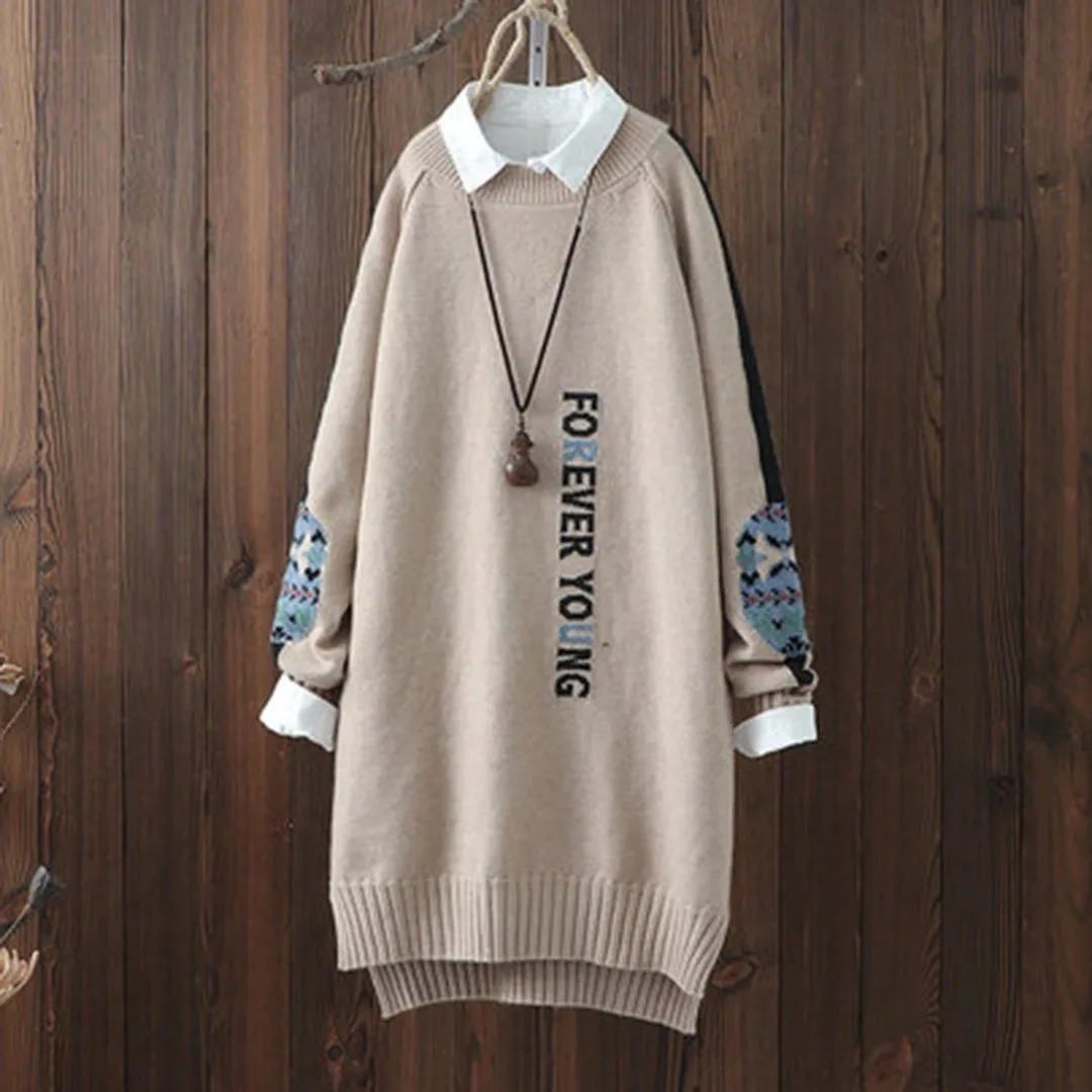 BABAKUD Women Crew Neck Autumn Winter Knitted Sweater