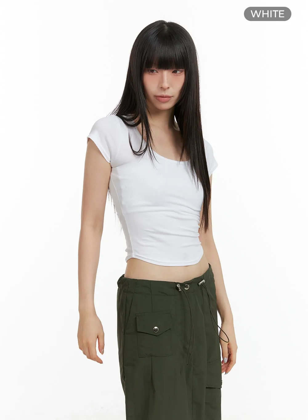 Back Cut Out Crop Top CL422