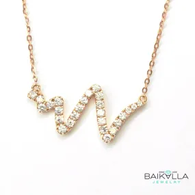 Baikalla? "The Beat of your Heart" 18K Rose Gold 0.365 CTW Heart Beat Diamond Pendant Necklace