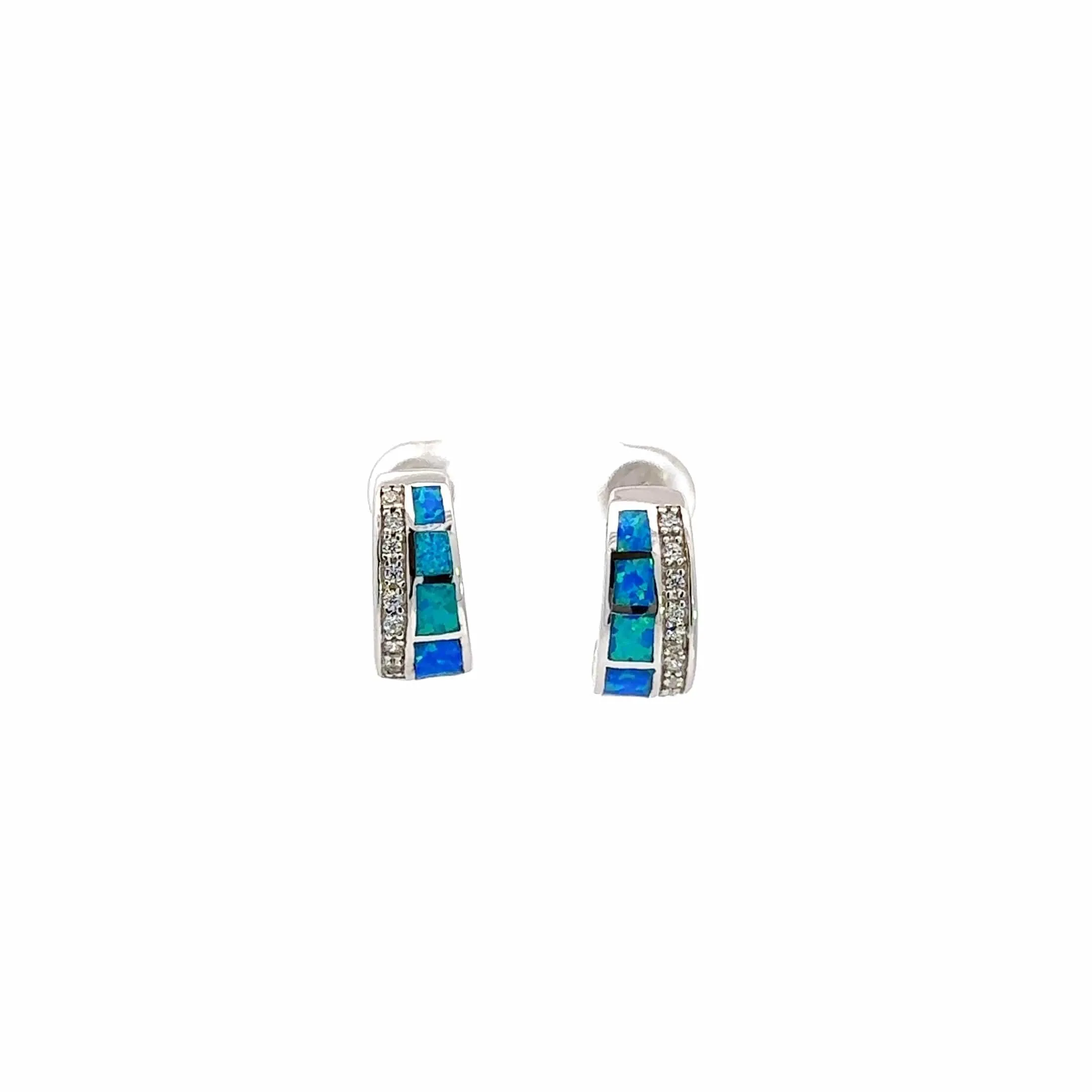 Baikalla? Sterling Silver Natural Lab-Made Opal Earrings