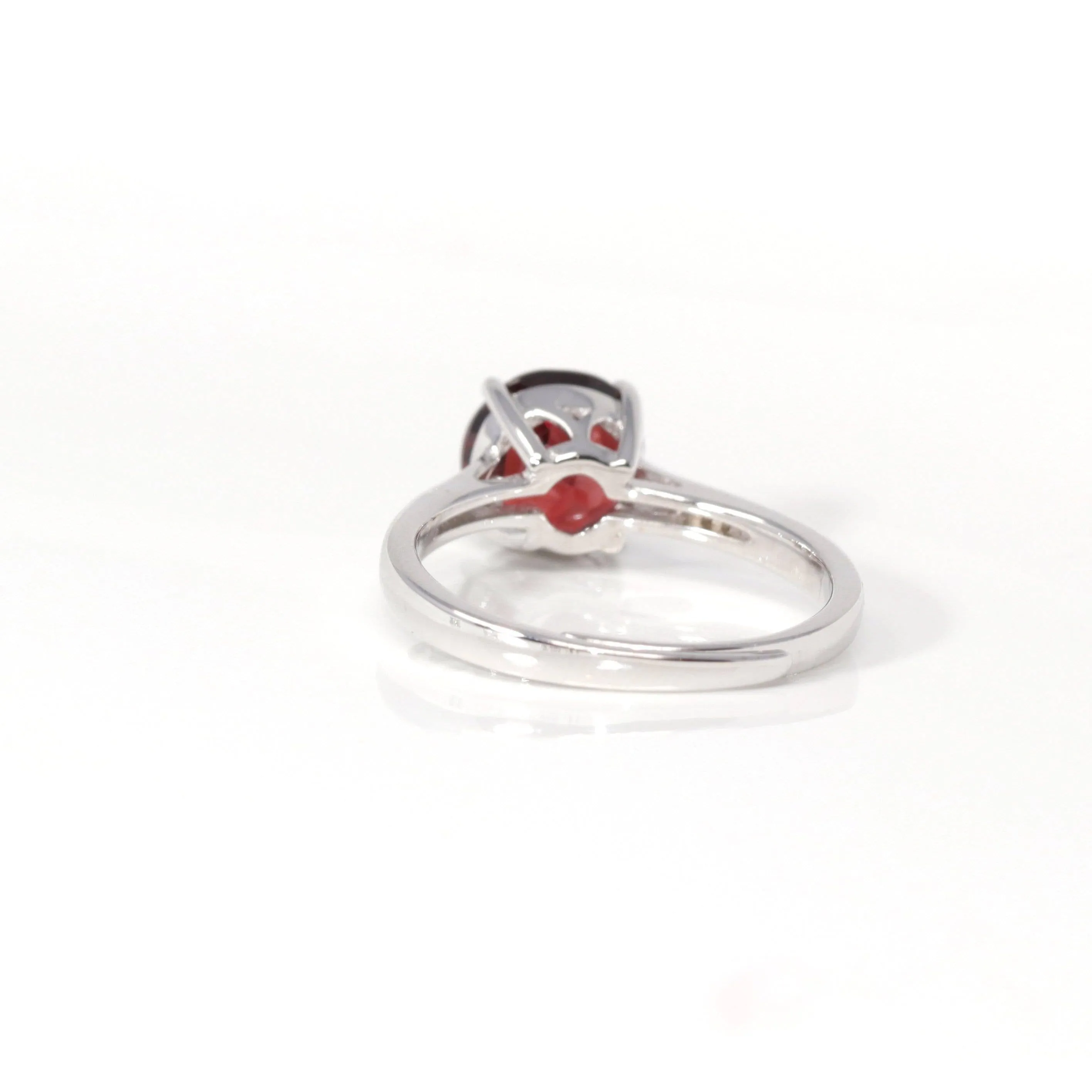 Baikalla? Sterling Silver Natural Red Garnet Solitaire Ring